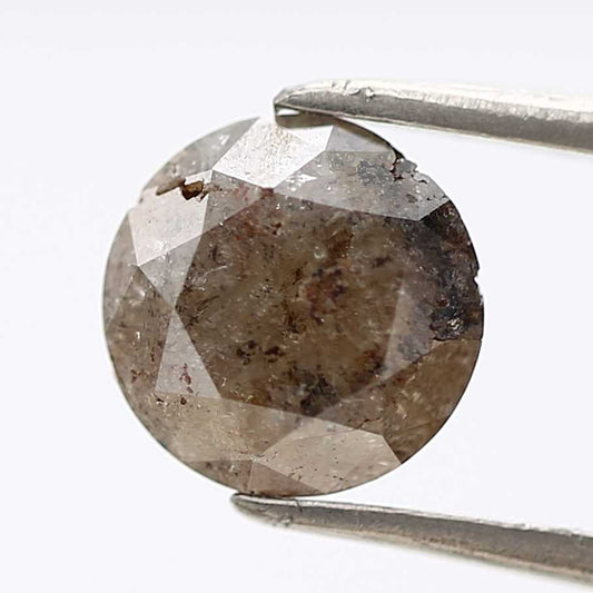 1.97 Carat Salt and Pepper Diamond Round Brilliant Cut Natural Loose Diamond