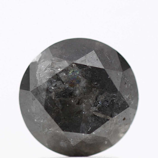 2.52 Carat Salt and Pepper Diamond Round Shape Brilliant Cut Natural Loose Diamond