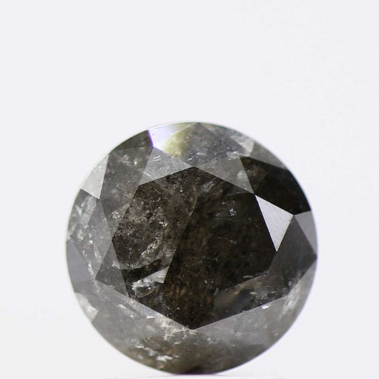 1.87 Carat Fancy Black Gray Round Cut Natural Loose Diamond
