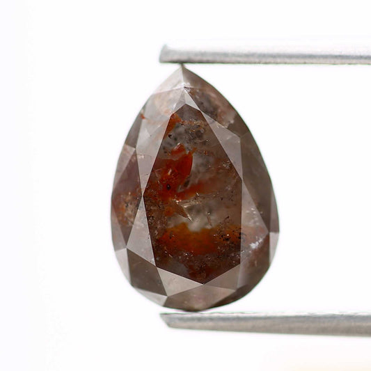 Salt and Pepper Diamond Fancy Brown Color 2.31 CT 9.42 x 6.51 x 5.48 MM Pear Cut Diamond! Natural Loose Diamond ! Christmas Gift for Her