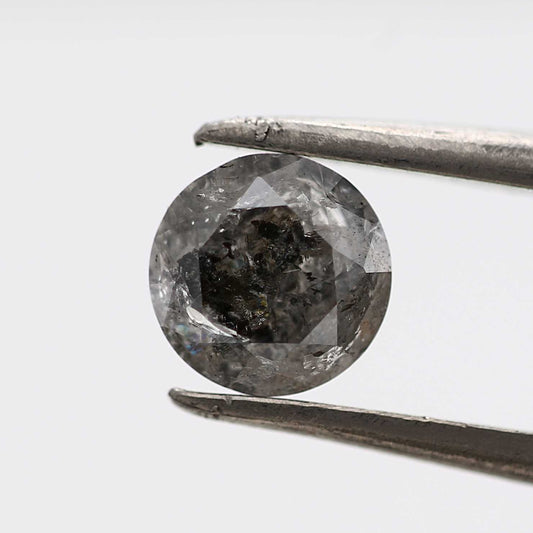 0.64 Carat Salt and Pepper Diamond Round Brilliant Cut Natural Loose Diamond