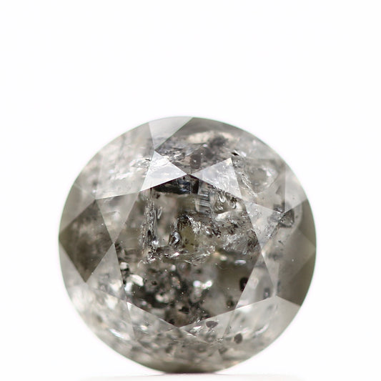 1.26 Carat Salt and Pepper Gray Round Brilliant Cut Natural Loose Diamond