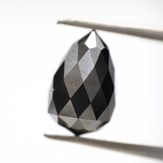 3.54 ct Natural Black Tear Drops Loose Diamond Beads for Jewelry