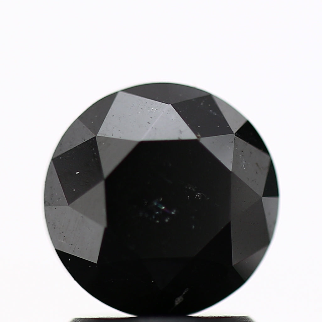 1.98 Carat Fancy Black Round Shape Brilliant Cut Natural Loose Diamond