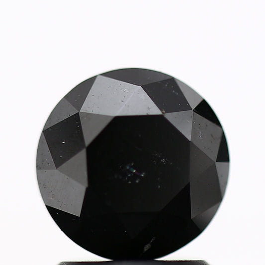 1.98 Carat Fancy Black Round Shape Brilliant Cut Natural Loose Diamond