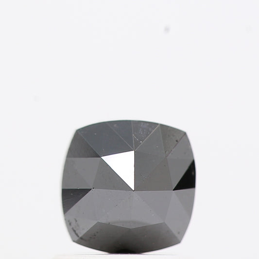 0.74 Ct Natural Black Cushion Single Cut Loose Diamond for Jewelery