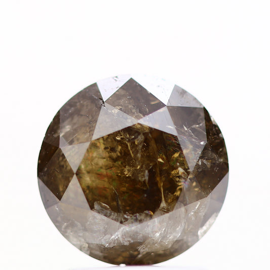 1.67 Carat Rustic Brown Round Brilliant Cut Natural Loose Diamond