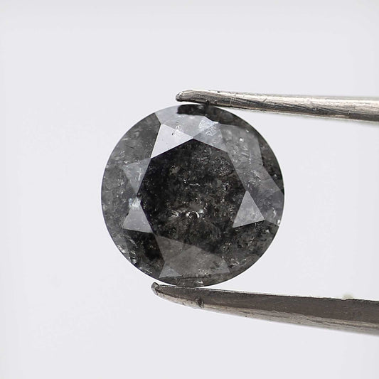 1.83 Carat Salt and Pepper Diamond Round Brilliant Cut Natural Loose Diamond