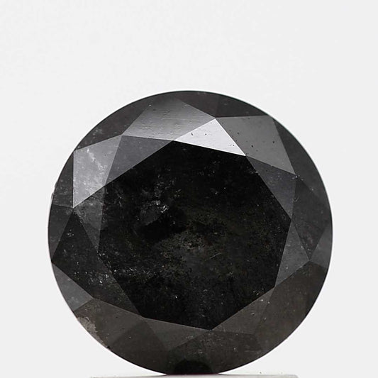 1.57 Carat Fancy Black Round Shape Brilliant Cut Natural Loose Diamond