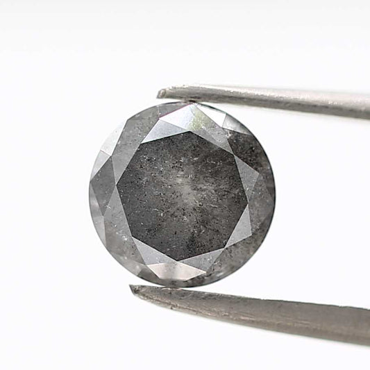 1.07 Carat Salt and Pepper Round Brilliant Cut Natural Loose Diamond