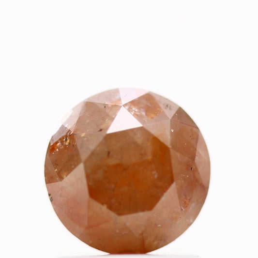 1.55 Carat Rustic Orange Round Cut Natural Loose Diamond