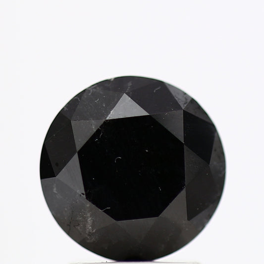 2.30 Carat Fancy Black Round Shape Brilliant Cut Natural Loose Diamond