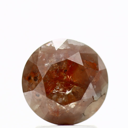 2.54 Carat Fancy Orange Brown Round Shape Brilliant Cut Natural Loose Diamond