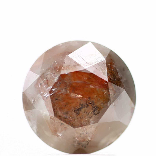 Salt And Pepper Diamond Fancy Brown Color 3.18 CT 8.88 x 6.29 MM Round Brilliant Cut Diamond ! Natural Loose Diamond, Christmas Gift for Her