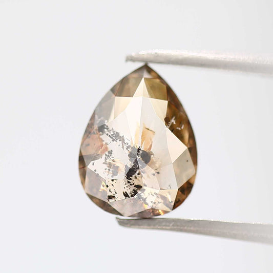 Salt and Pepper Diamond Fancy Brown Color 1.54 CT 9.50 x 7.30 x 2.40 MM Pear Cut Diamond! Natural Loose Diamond ! Christmas Gift for Her