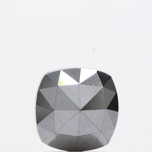 2.29 Ct Natural Black Cushion Single Cut Loose Diamond for Jewelery