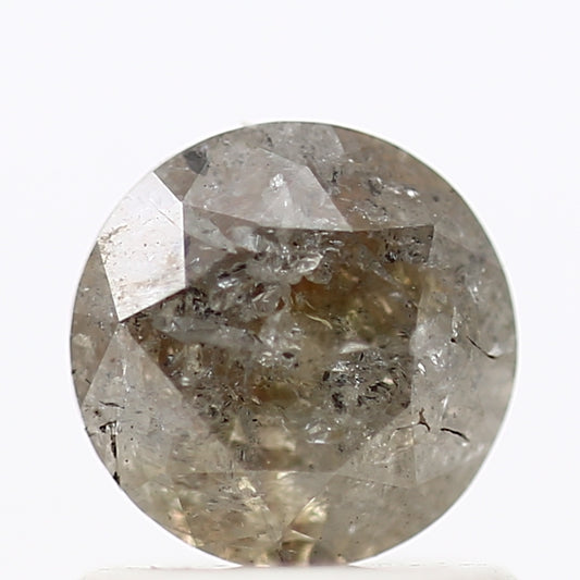 0.92 Carat Salt and Pepper Diamond Gray Round Cut Natural Diamond