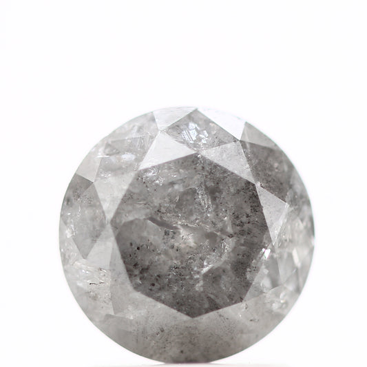 1.44 Carat Salt and Pepper Round Brilliant Cut Natural Loose Diamond