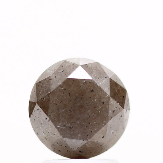 3.06 Carat Gray Rustic Round Shape Brilliant Cut Natural Loose Diamond
