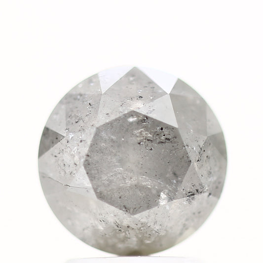2.51 Carat Salt and Pepper Diamond Fancy Round Brilliant Cut Natural Loose Diamond