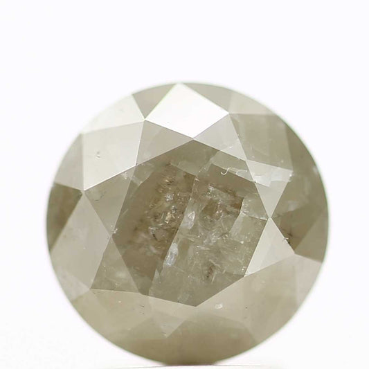 Salt And Pepper Diamond Fancy Gray Color 3.14 CT 8.44 x 6.33 MM Round Brilliant Cut Diamond ! Natural Loose Diamond ! Christmas Gift for Her