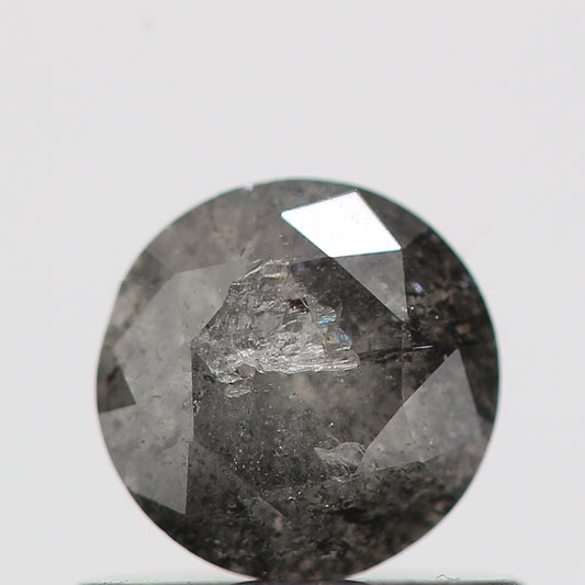 0.48 Carat Salt and Pepper Gray Round Brilliant Cut Natural Loose Diamond