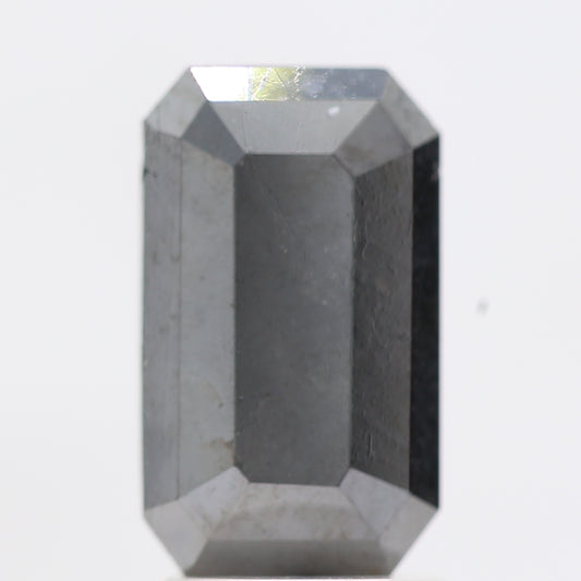 2.46 Ct Natural Black Emerald Full Cut Loose Diamond for Jewelery