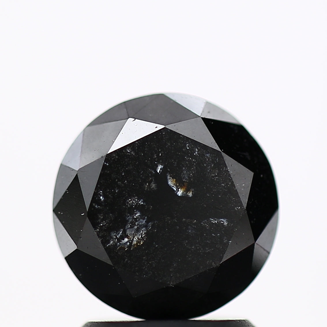 1.88 Carat Fancy Black Round Brilliant Cut Natural Loose Diamond