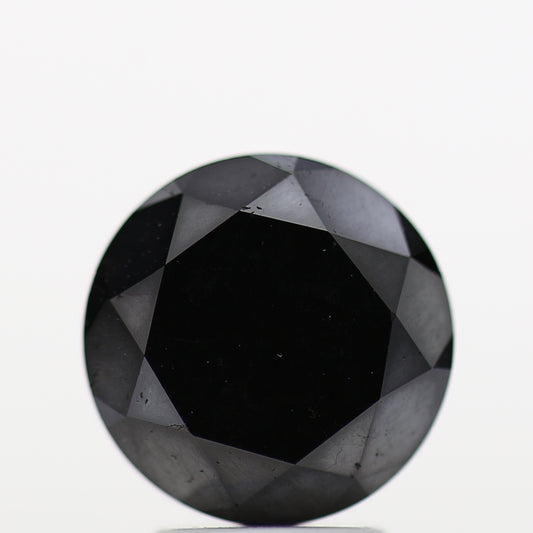4.20 Carat Fancy Black Round Shape Brilliant Cut Natural Loose Diamond