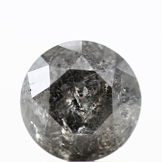 1.61 Carat Salt and Pepper Diamond Round Brilliant Cut Natural Loose Diamond