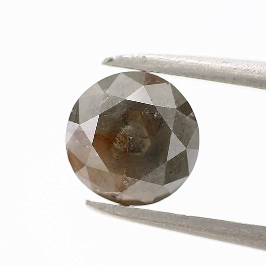 0.95 Carat Gray Rustic Round Shape Brilliant Cut Natural Loose Diamond