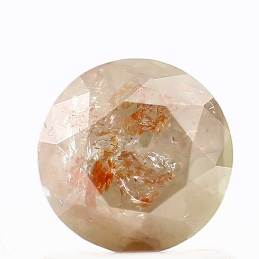 0.94 Carat Peach Brown Round Shape Brilliant Cut Natural Loose Diamond