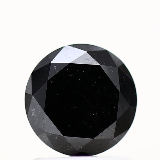 1.11 Carat Fancy Black Round Shape Brilliant Cut Natural Loose Diamond