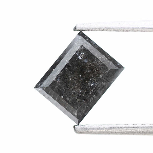 salt and pepper diamond ! 1.36 Ct 6.94 x 5.43 x 3.44 mm natural gray baguette loose diamond for engagement ring for her