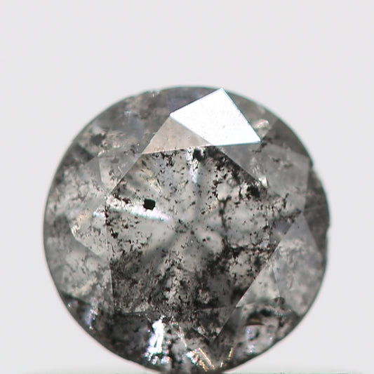 0.42 Carat Salt and Pepper Gray Round Brilliant Cut Natural Loose Diamond