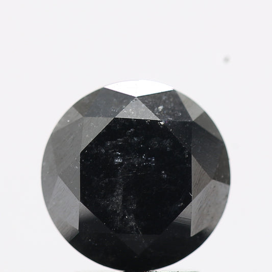 2.23 Carat Fancy Black Round Brilliant Cut Natural Loose Diamond