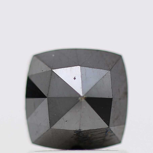 1.29 Ct Natural Black Cushion Single Cut Loose Diamond for Jewelery