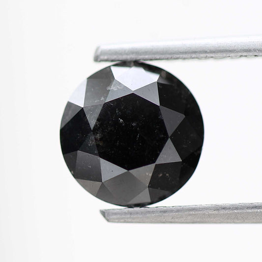1.42 Carat Fancy Black Round Shape Brilliant Cut Natural Loose Diamond