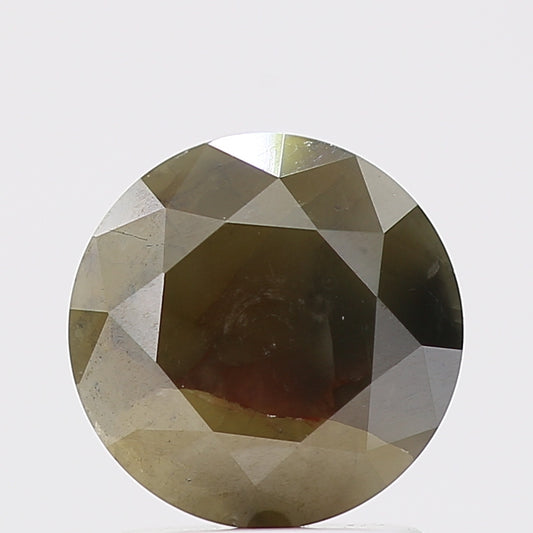1.61 Carat Fancy Green Gray Round Shape Brilliant Cut Natural Loose Diamond