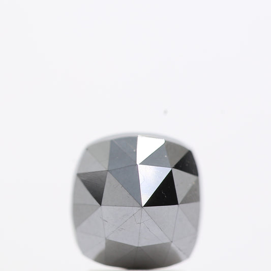 2.47 Ct Natural Black Cushion Single Cut Loose Diamond for Jewelery