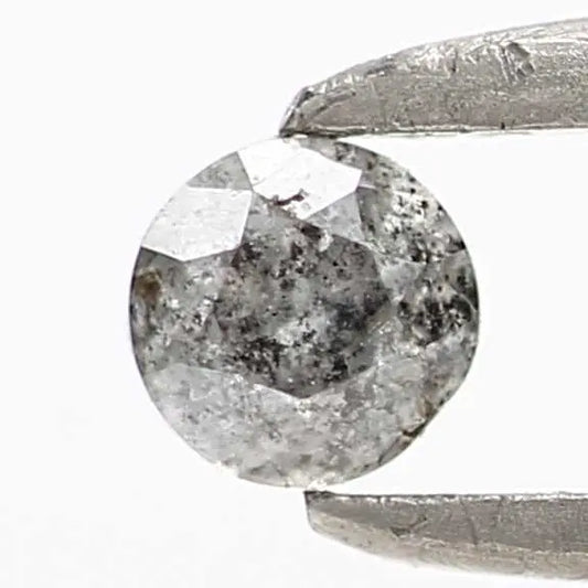 0.13 Carat Salt and Pepper Gray Round Brilliant Cut Natural Loose Diamond