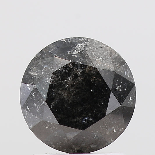 1.24 Carat Gray Salt and Pepper Diamond Round Brilliant Cut Natural Loose Diamond