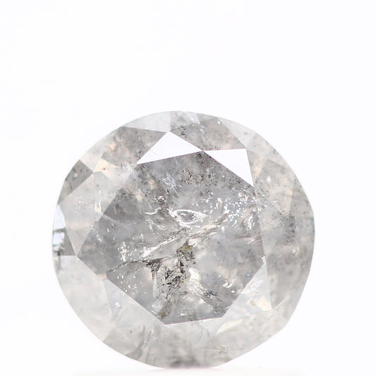Round Salt and Pepper Diamond Gray Round Diamond For Engagement Ring Design 0.97 Carat