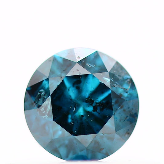 0.28 Carat Round Fancy Vivid Blue Natural Loose Diamond