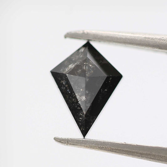 salt and pepper diamond ! 0.74 Ct 8.05 X 6.02 X 2.70 MM natural gray shield loose diamond for engagement ring for her