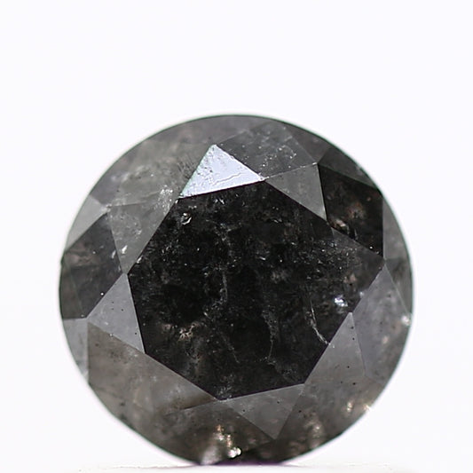 0.88 Carat Fancy Black Round Shape Brilliant Cut Natural Loose Diamond