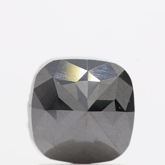 1.92 Ct Natural Black Cushion Single Cut Loose Diamond for Jewelery