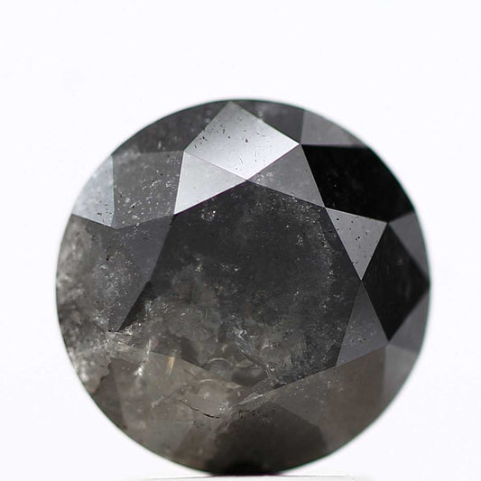 2.65 Carat Fancy Black Round Shape Brilliant Cut Natural Loose Diamond