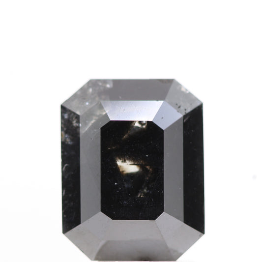 2.90 Carat Natural Black Emerald Full Cut Loose Diamond for Jewelery ( no color enhanced )