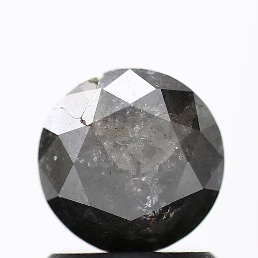 1.12 Carat Fancy Black Round Shape Brilliant Cut Natural Loose Diamond